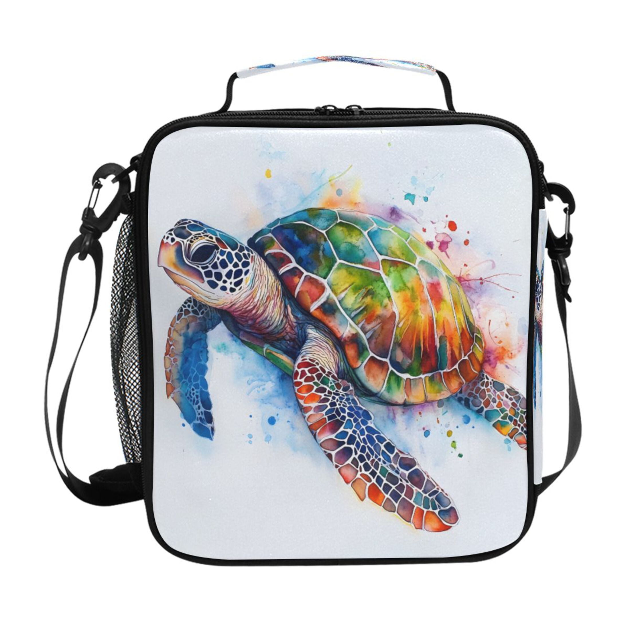 ALAZA Sea Turtle Watercolor Lunch Box Insulated Lunch Bag Reusable ...