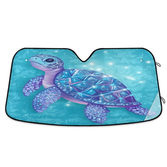 ALAZA Sea Turtle Windshield Sun Shade Car Foldable Sun Visor Block UV Rays Protector 55"x27.6"