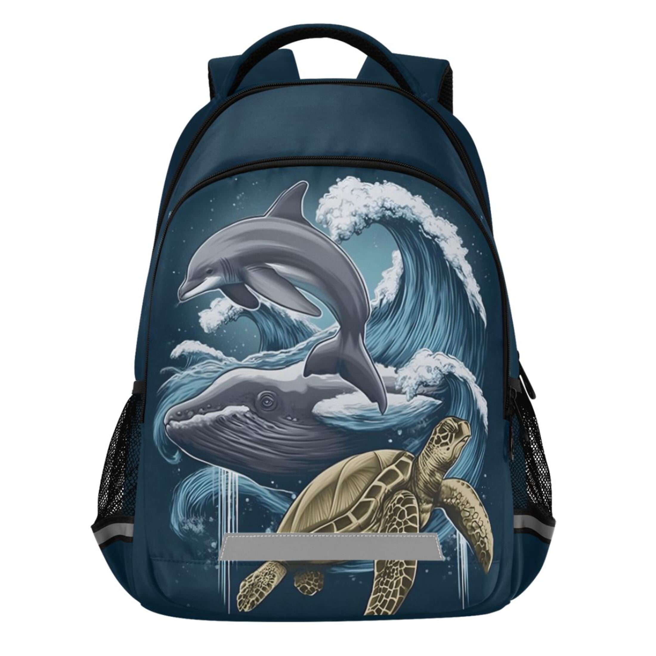 ALAZA Sea Turtle and Dolphins Pattern Backpack Elementary School Bags ...