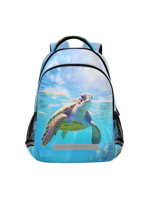 Sea Turtle and Sea Backpack Elementary School Bag Bookbag Travel Rucksack