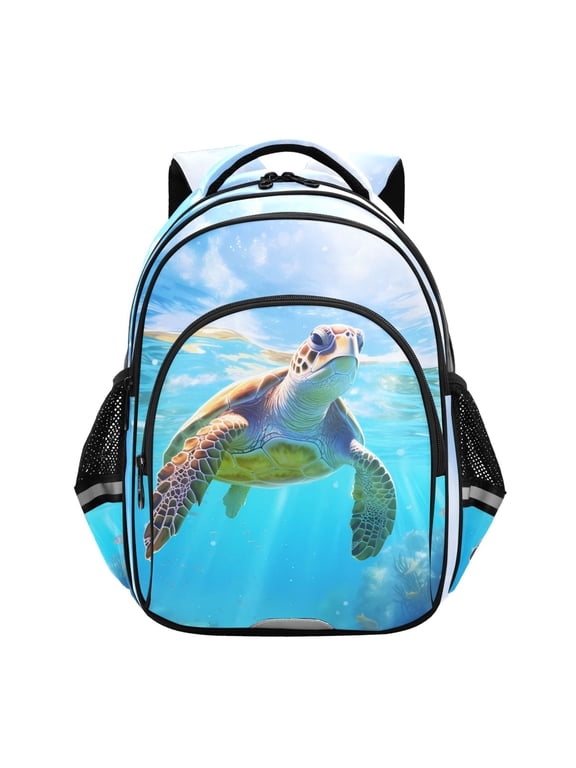 Sea Turtle and Sea School Backpack Elementary Bag Bookbag Travel Rucksack