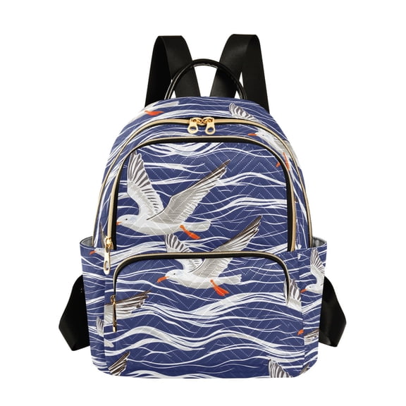 ALAZA Seagull on Wave Womens Travel Laptop Backpack Large Daypack Ladies Shoulder Bags M