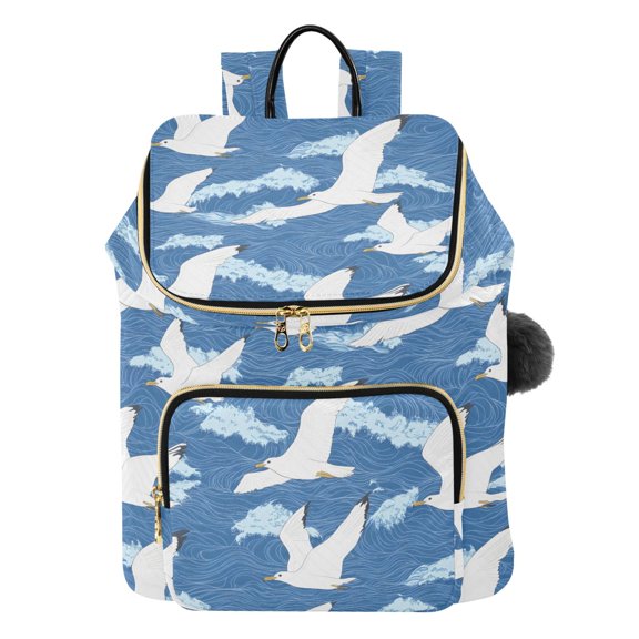ALAZA Seagulls Wavy Travel Backpack Laptop Bag Large Capacity Daypack