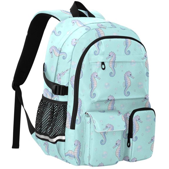 ALAZA Seahorse Bubbles Print Student Backpack School Bookbag Large Laptop Daypack Travel Bag