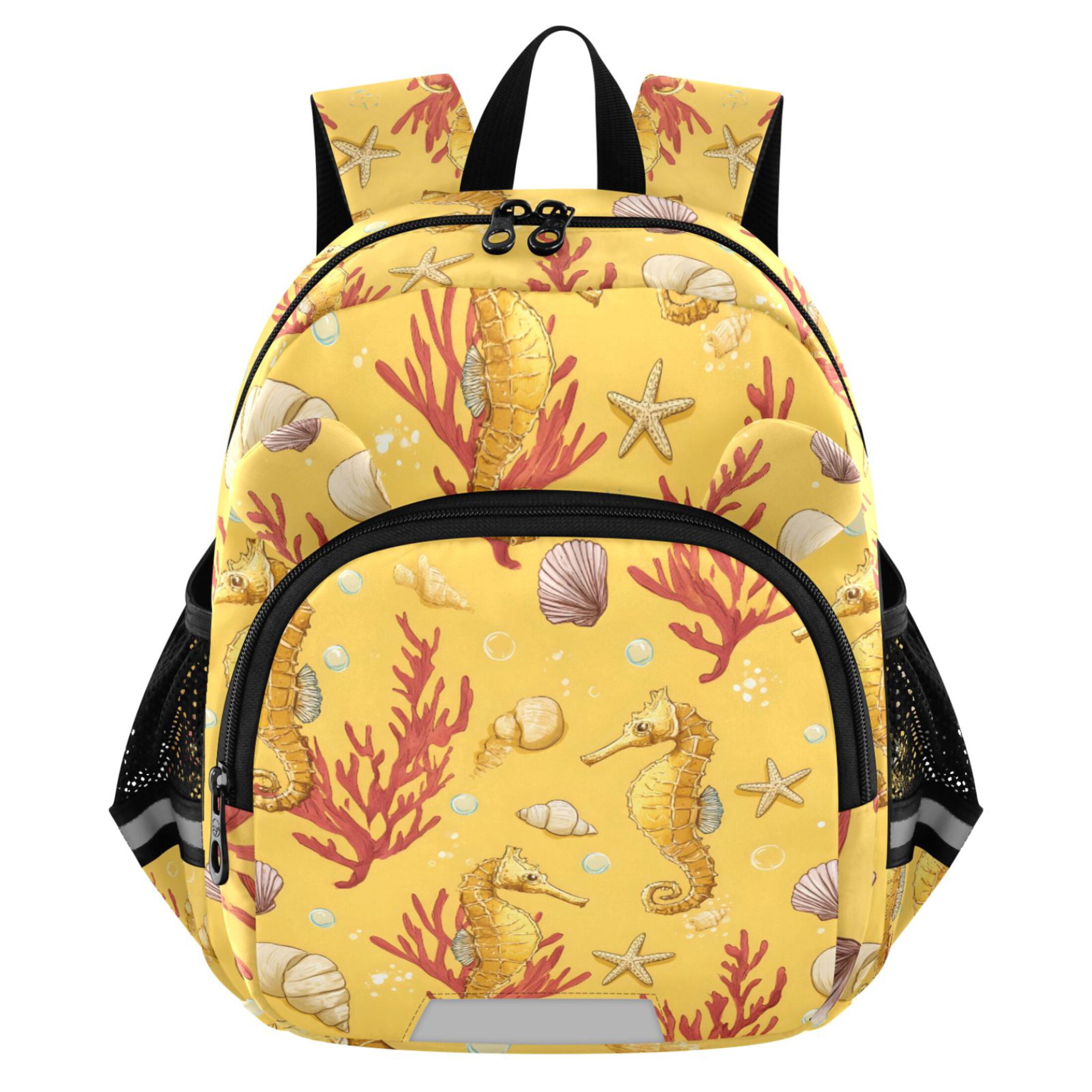 ALAZA Seahorse Coral Summer Mini Backpack School Bookbag Age 3-7 Medium ...