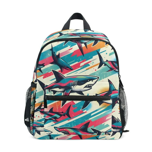 ALAZA Seamless Magic Sharks School Backpack Small Bookbag Mini Bags