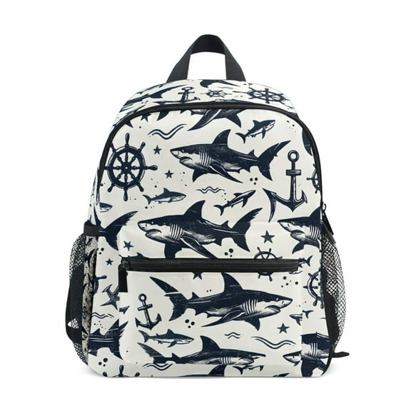 ALAZA Seamless Sketch Shark Pattern School Backpack Small Bookbag Mini Bags