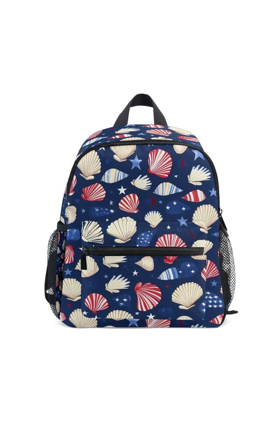 Seashell American Flag School Backpack Small Bookbag Mini Bags