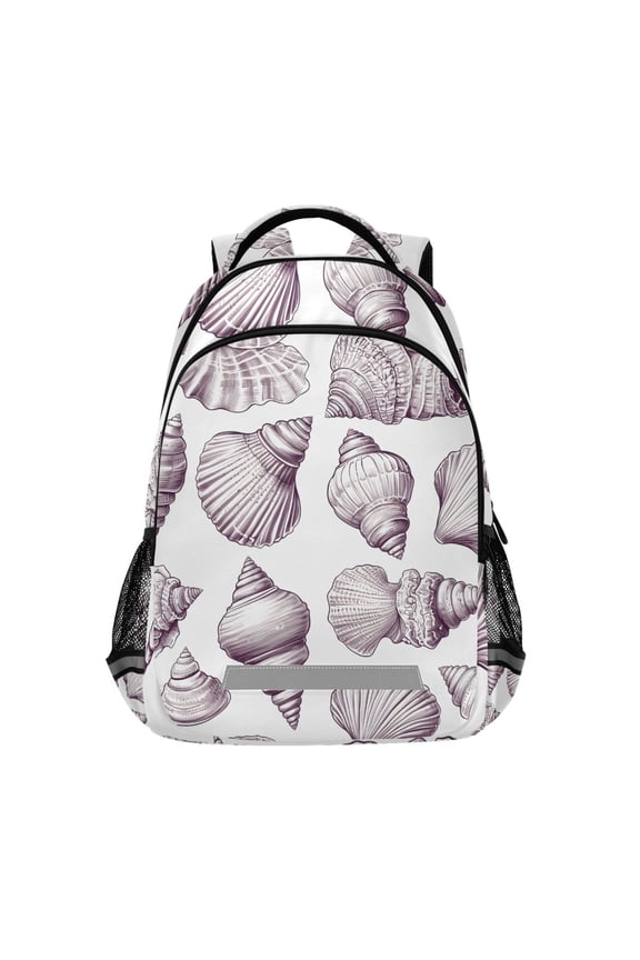 Seashell Conch Backpack Elementary School Bag Bookbag Travel Rucksack