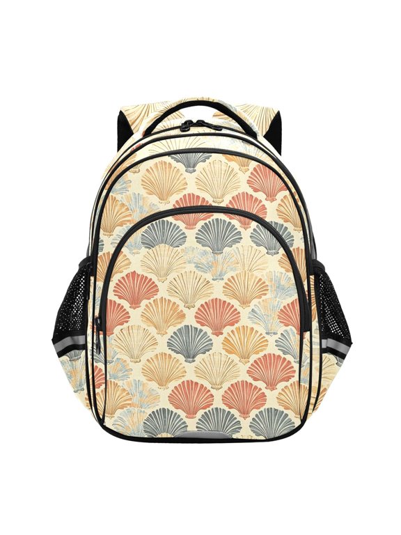 Seashell Retro School Backpack Elementary Bag Bookbag Travel Rucksack