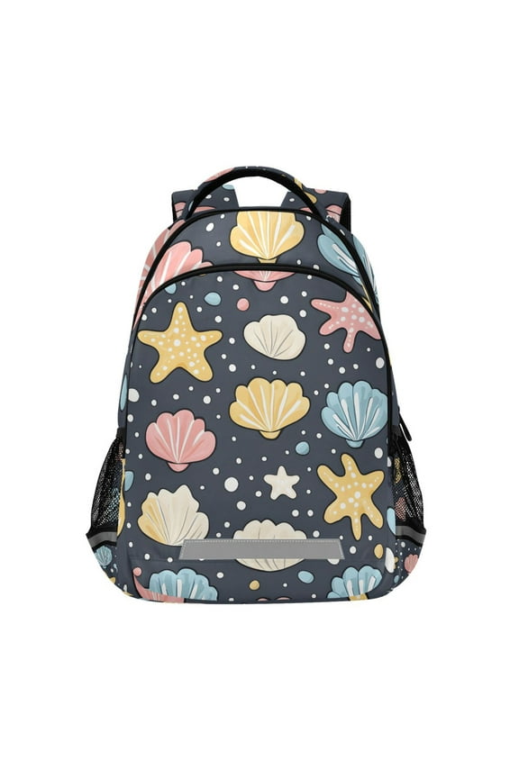 Seashell Starfish Ocean Backpack Elementary School Bag Bookbag Travel Rucksack