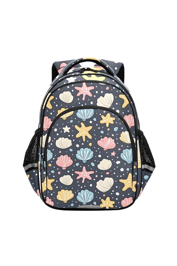 Seashell Starfish Ocean School Backpack Elementary Bag Bookbag Travel Rucksack