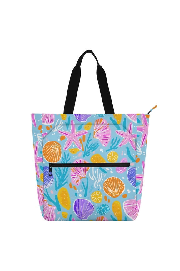 Seashell Starfish Paint School Book Bag Kids Tote Bags Handbag