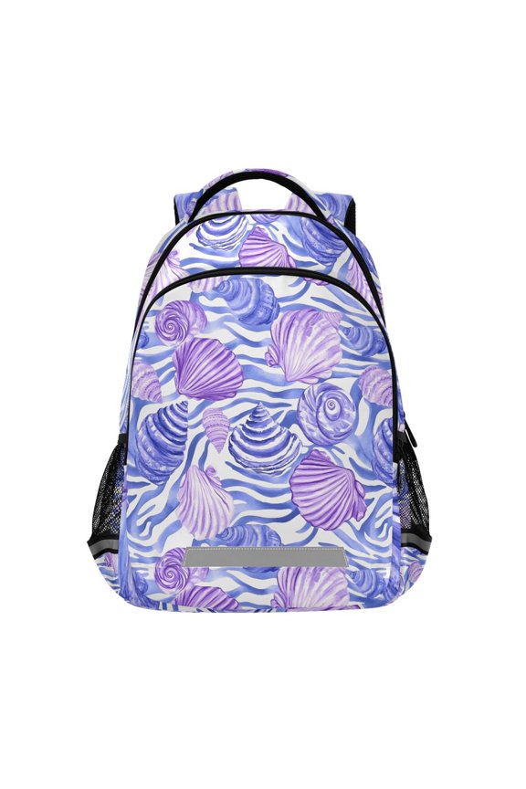 Seashells Conch on Wave Backpack Elementary School Bag Bookbag Travel Rucksack