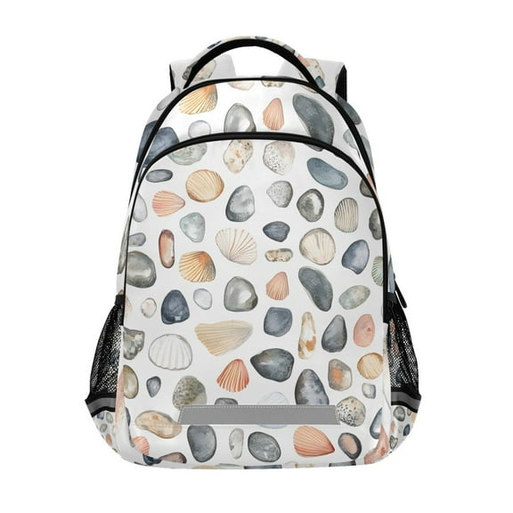 ALAZA Seashells Stone Backpack Elementary School Bag Bookbag Travel Rucksack