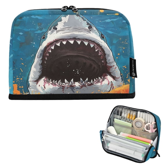 ALAZA Shark Big Mouth Pencil Case Pen Pouch Bag Large Capacity Organizer