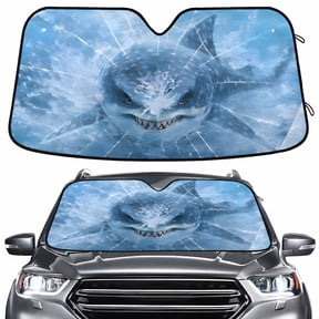 ALAZA Shark Pattern Car Windshield Sun Shade Foldable UV Ray Sunshade Visor Protector 55 x 27.6in