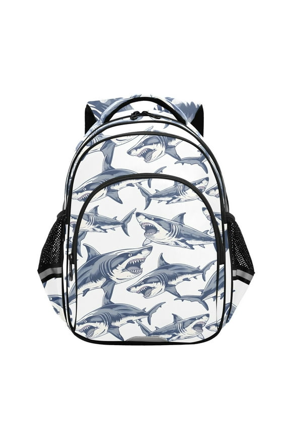 Shark School Backpack Elementary Bag Bookbag Travel Rucksack