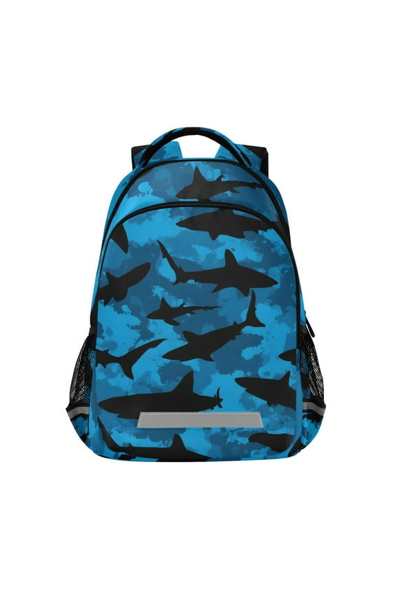 Shark Silhouette-s1 Backpack Elementary School Bag Bookbag Travel Rucksack
