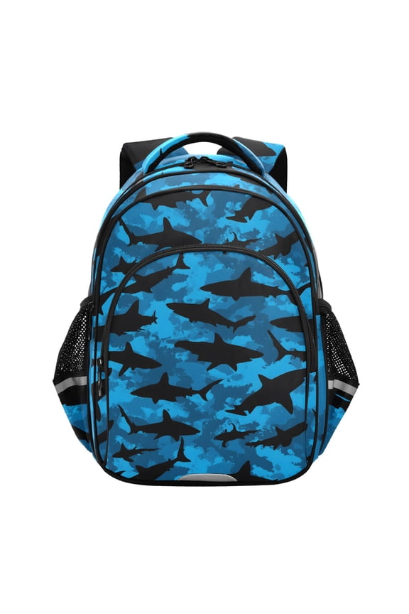 Shark Silhouette-s1 School Backpack Elementary Bag Bookbag Travel Rucksack