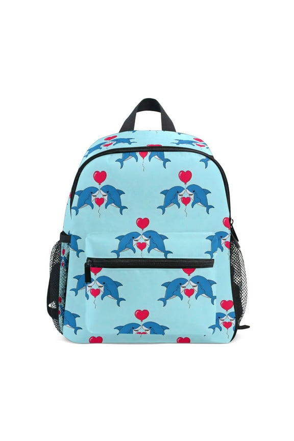 Shark and Hearts School Backpack Small Bookbag Mini Bags