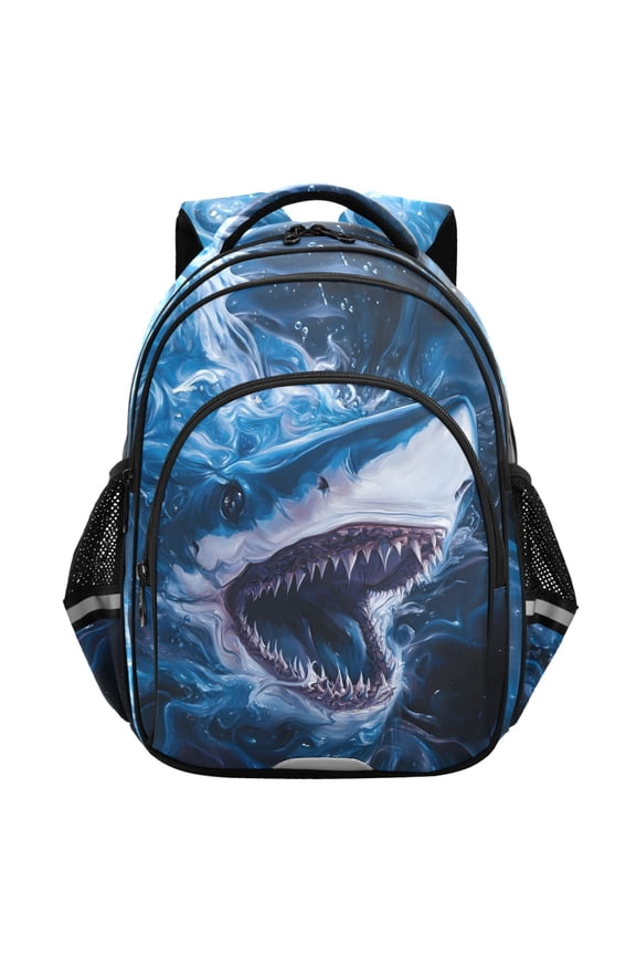 Shark in Ocean School Backpack Elementary Bag Student Bookbag Travel Rucksack