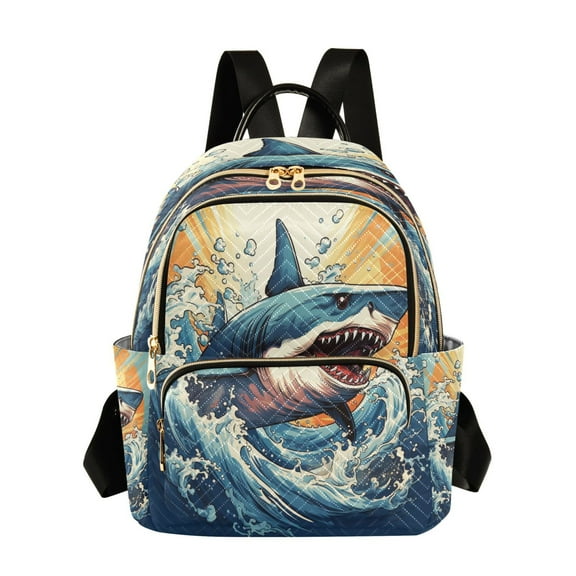 ALAZA Shark in Ocean Womens Travel Laptop Backpack Large Daypack Ladies Shoulder Bags S
