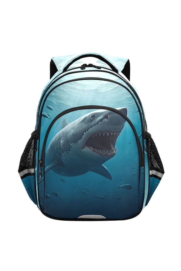 Shark in Sea-s1 School Backpack Elementary Bag Student Bookbag Travel Rucksack