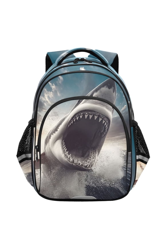 Shark in Sea-s2 School Backpack Elementary Bag Student Bookbag Travel Rucksack