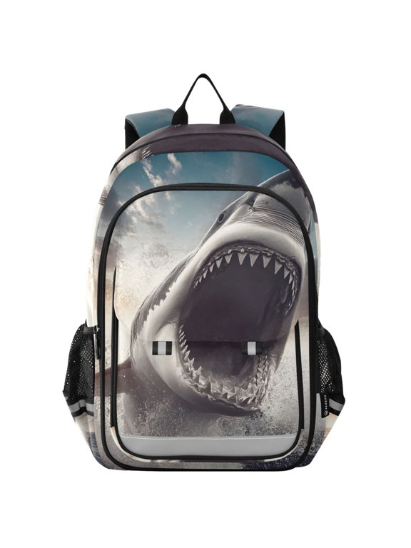 Shark in Sea-s2 School Laptop Backpack Travel Bag Casual Student Bookbag Rucksack