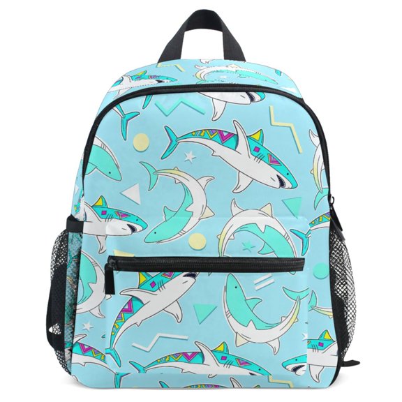 ALAZA Sharks Green Pattern School Backpack Student Bookbag Mini Bag