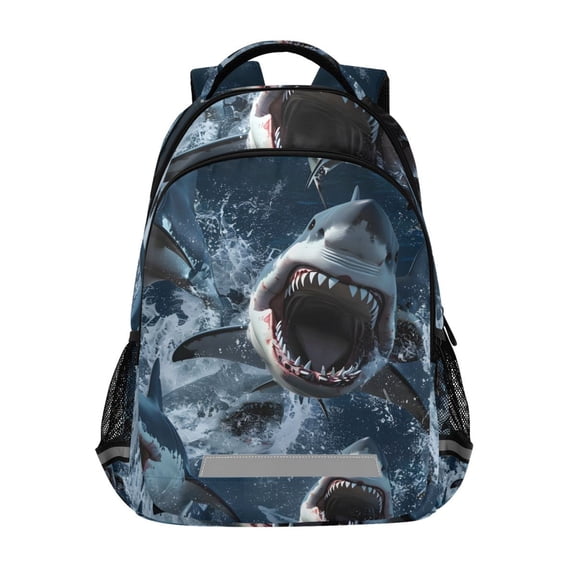ALAZA Sharks Jumped Out Water Backpack Elementary School Bag Bookbag Travel Rucksack