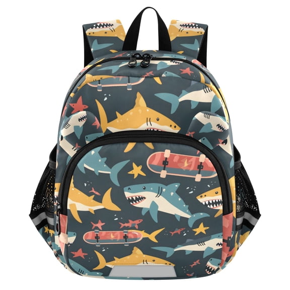 ALAZA Sharks Skating Mini Backpack School Bookbag Age 3-7 Medium