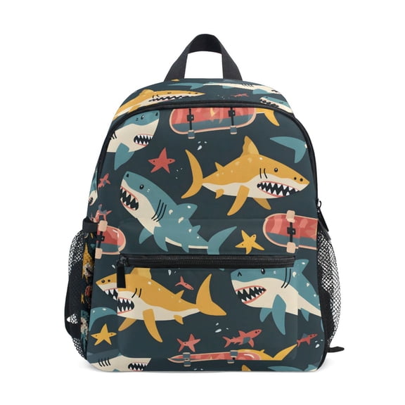 ALAZA Sharks Skating School Backpack Small Bookbag Mini Bags