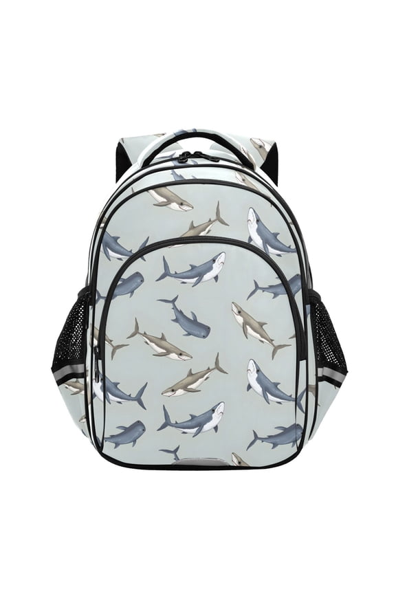 Sharks Vintage School Backpack Elementary Bag Bookbag Travel Rucksack