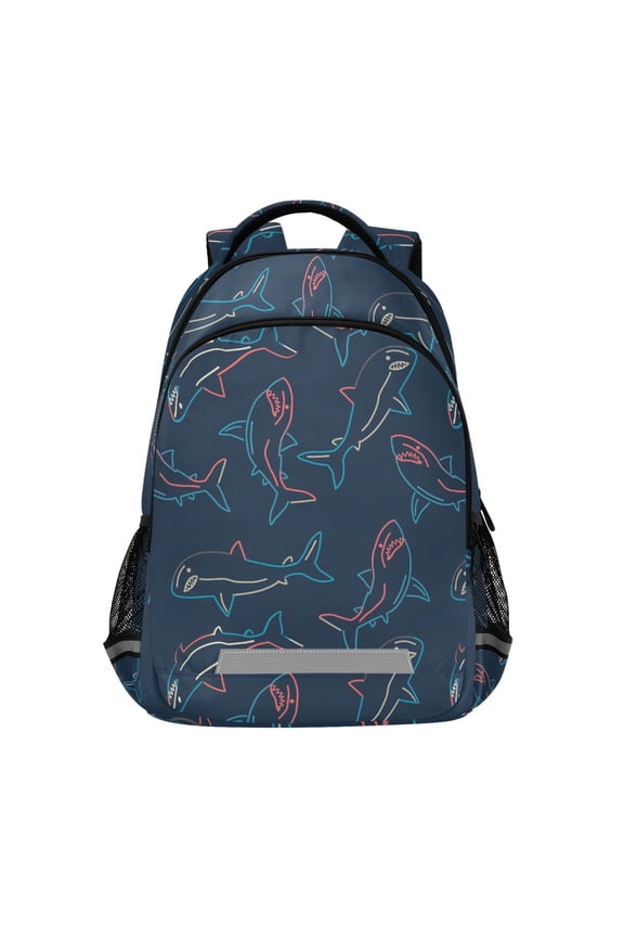 Sharks-a1 Backpack Elementary School Bag Bookbag Travel Rucksack