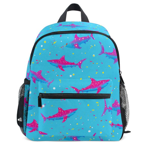 ALAZA Sharks on Blue Pattern School Backpack Student Bookbag Mini Bag