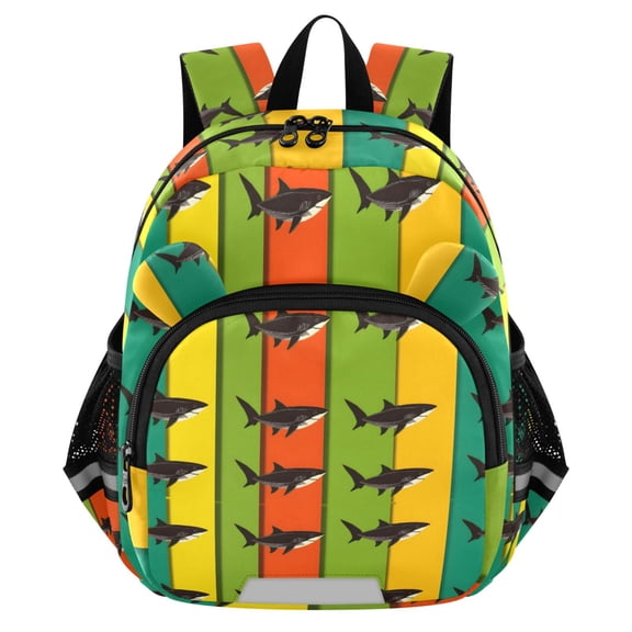 ALAZA Sharks on Rainbow Mini Backpack School Bookbag Age 3-7 Medium