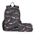 thumbnail image 1 of ALAZA Sharks with Red School Backpack Lunch Box Set Student Bookbag, 1 of 7