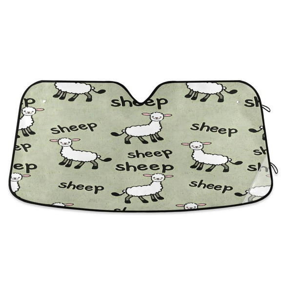 ALAZA Sheep Cartoon Windshield Sun Shade Car Foldable Visor Block UV Rays Protector 55"x27.6"