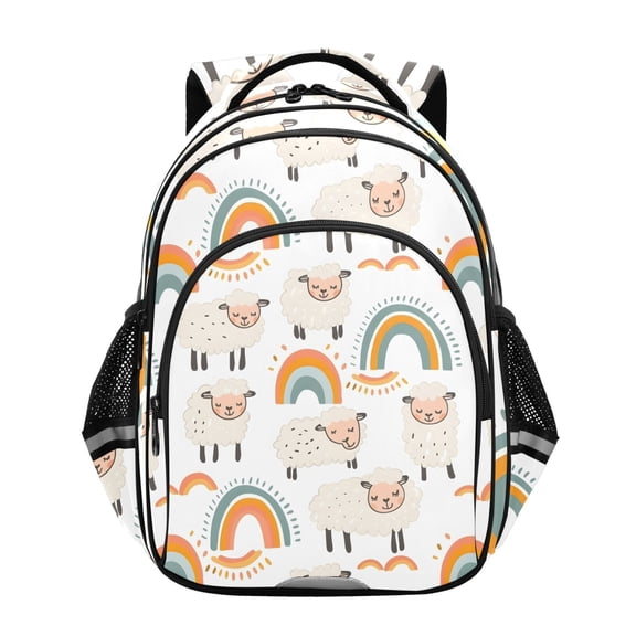 ALAZA Sheeps and Cute Rainbow School Backpack Elementary Bag Bookbag Travel Rucksack