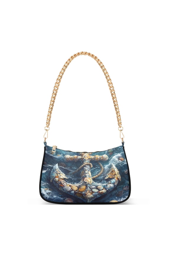 Shell Anchors Women's Chain Shoulder Bag Hobo Handbag Tote Crossbody Purse