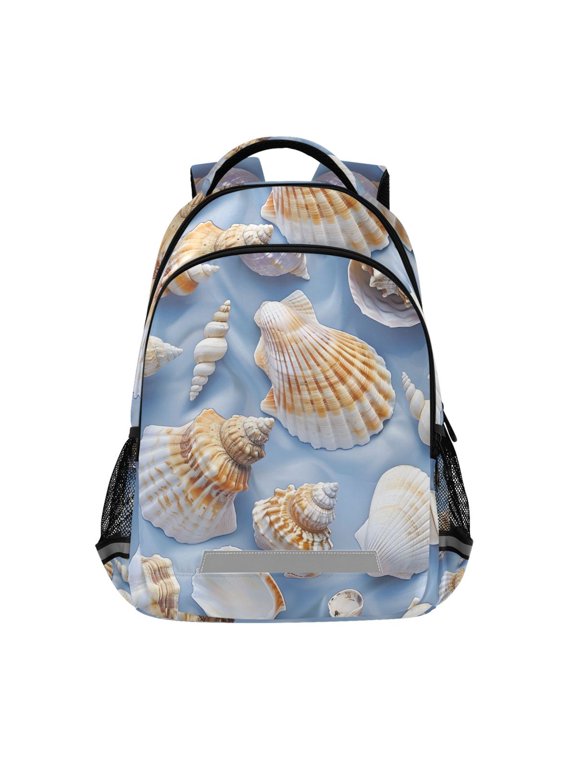 Shell Conch Backpack Elementary School Bag Bookbag Travel Rucksack