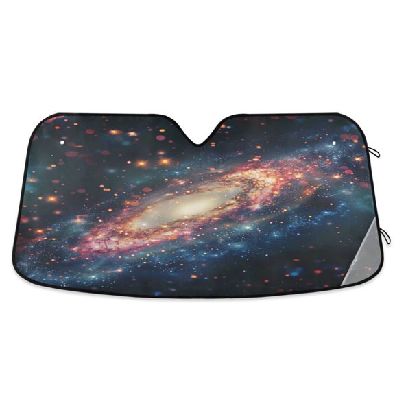ALAZA Shiney Glittering Galaxy Windshield Sun Shade Car Foldable Sun Visor Block UV Rays Protector 57"x31.5"