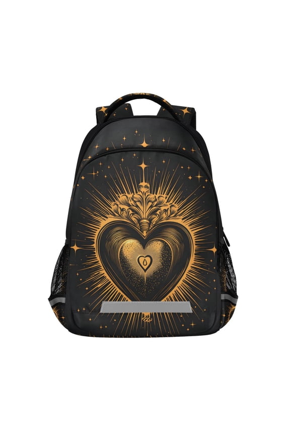 Shiny Heart Love Backpack Elementary School Bag Bookbag Travel Rucksack