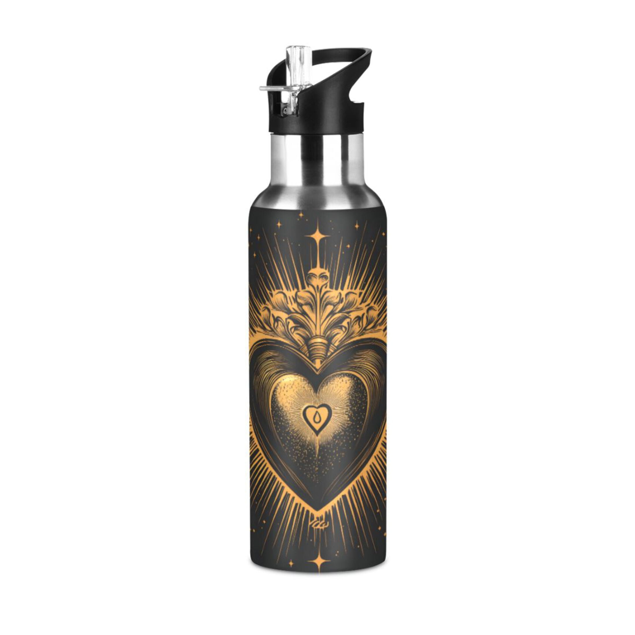 ALAZA 32oz Sunflower Bouquet Water Bottle With Straw - Leakproof Tritan Sport Bottle For Gym & Outdoor