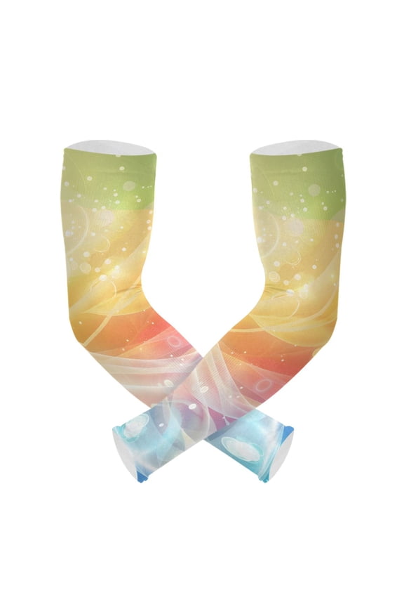 Shiny Rainbow UV Sun Protection Arm Sleeves UPF 50+ Compression Cooling Sleeve 1 Pair