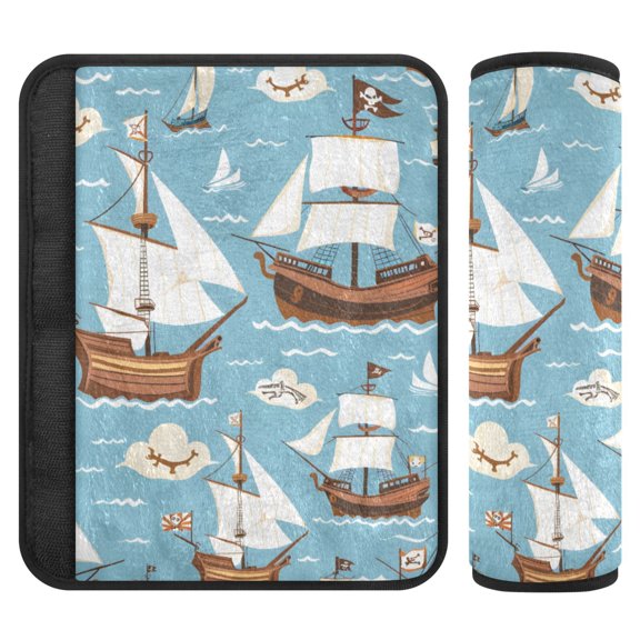 ALAZA Ship on Sea Car Seat Belt Adjuster Neck Covers Shoulder Cushions Pads M