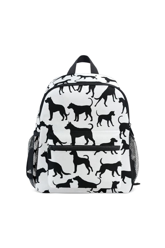 Silhouette Dogs School Backpack Small Bookbag Mini Bags