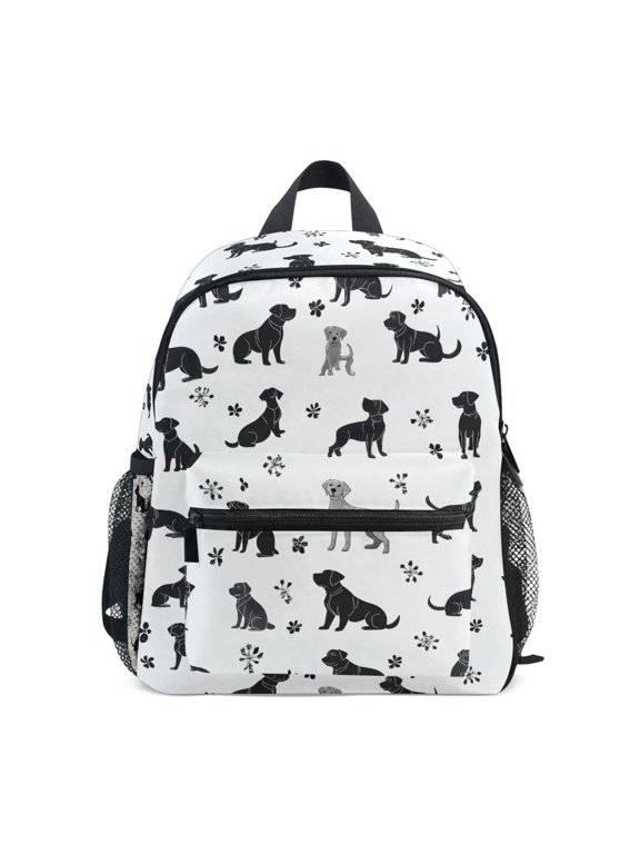Silhouette Doodle Dogs Toddler Backpack for Preschool Kindergarten Kids Bags